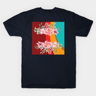 A touch of flowers among the colors of the rainbow T-Shirt